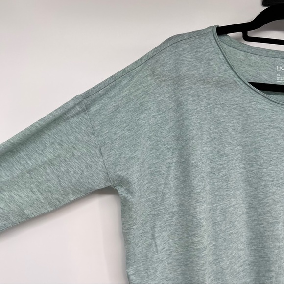 Haven Well Within Cotton Blend Sleep Top Pajama Shirt Long Sleeve Tie Hem - Picture 6 of 7